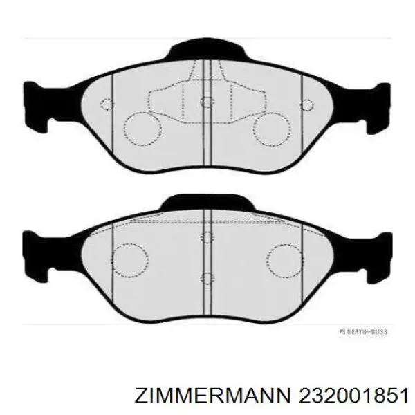 232001851 Zimmermann колодки гальмівні передні, дискові