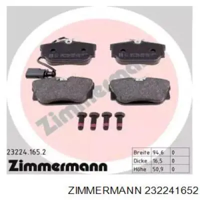 Задні гальмівні колодки Zimmermann 232241652 ціна, від 19.60 USD