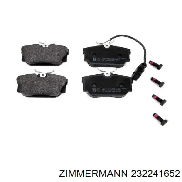 232241652 Zimmermann колодки гальмові задні, дискові