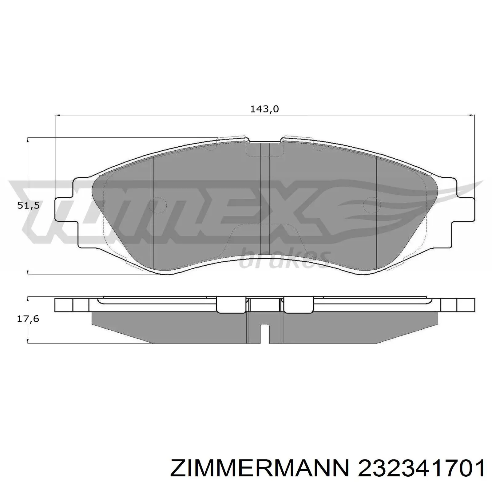 Гальмівні колодки Zimmermann 232341701 ціна, від 20.22 USD