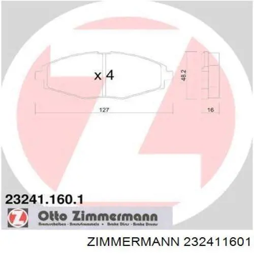 Гальмівні колодки Zimmermann 232411601 ціна, від 11.07 USD