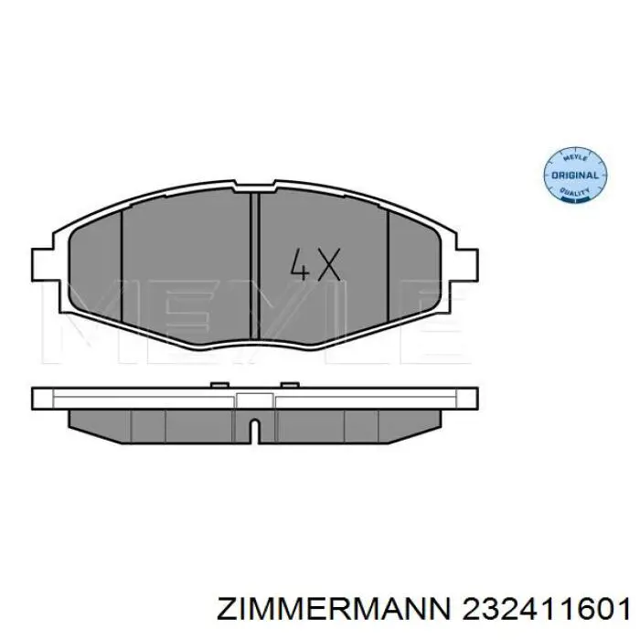 Купити 232411601 Zimmermann Колодки гальмівні передні, дискові