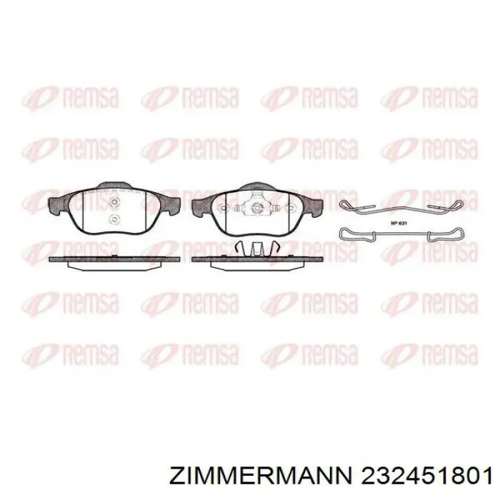 Купити 232451801 Zimmermann Колодки гальмівні передні, дискові