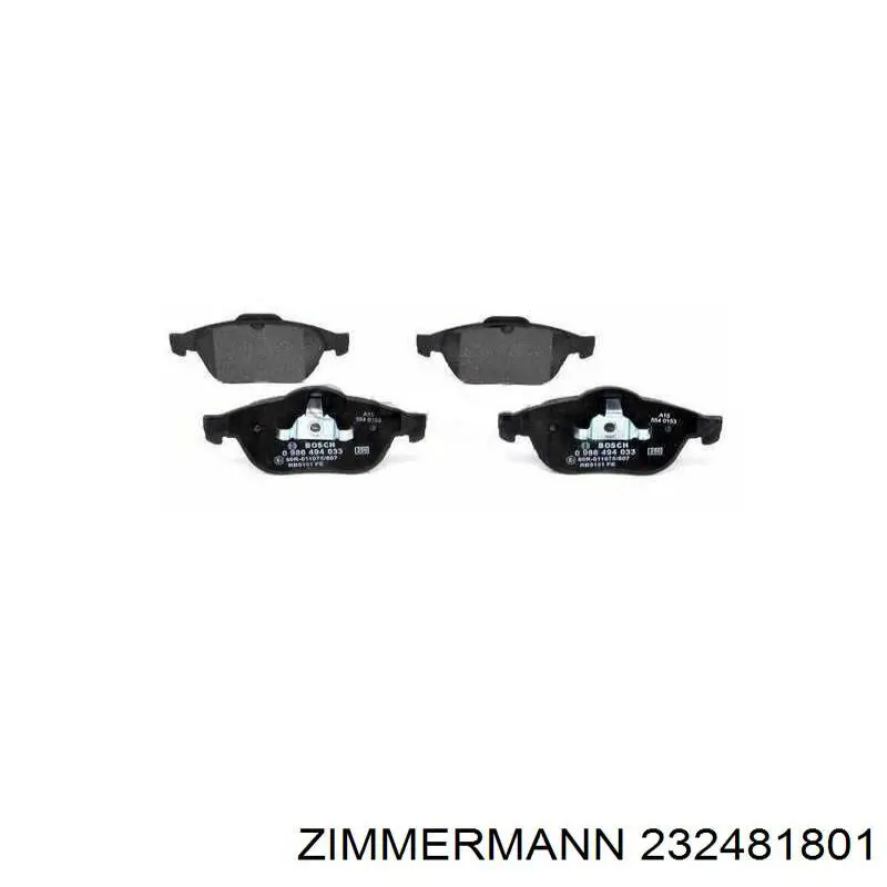 Передні тормозні колодки 232481801 Zimmermann