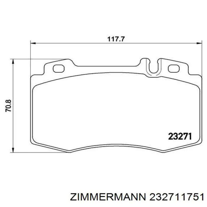 Купити 232711751 Zimmermann Колодки гальмівні передні, дискові