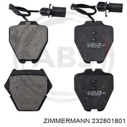 Передні тормозні колодки 232801801 Zimmermann