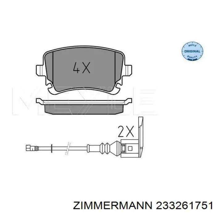 Купити 233261751 Zimmermann Задні колодки