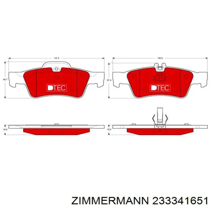 Купити 233341651 Zimmermann Задні колодки