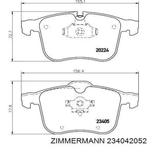 234042052 Zimmermann Передні гальмівні колодки