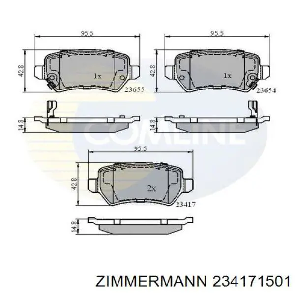 Купити 234171501 Zimmermann Задні колодки