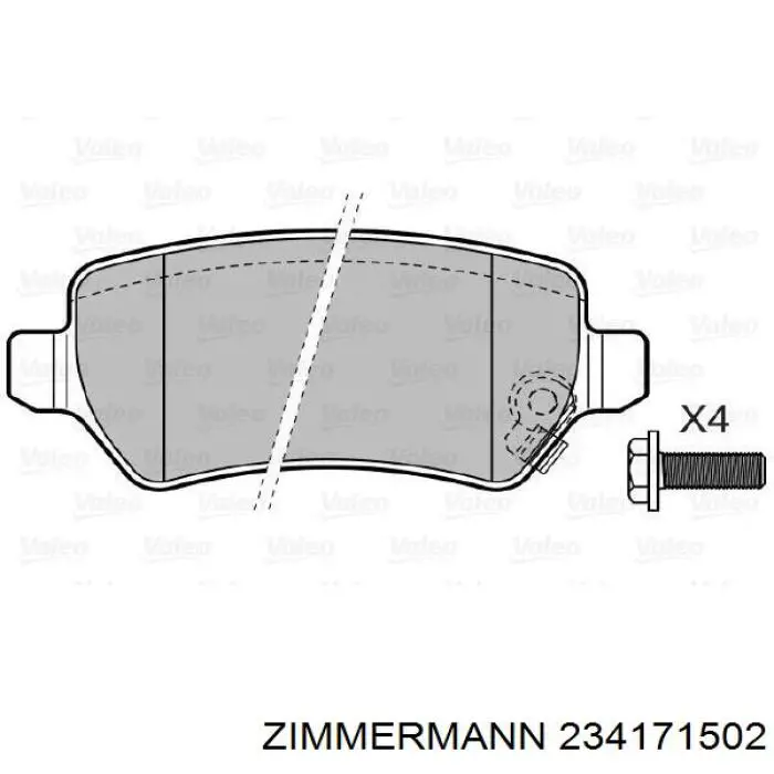 Задні гальмівні колодки Zimmermann 234171502 ціна, від 14.21 USD