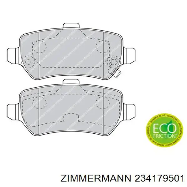 234179501 Zimmermann Колодки гальмівні задні, дискові