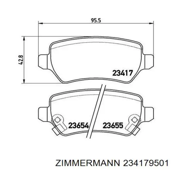 Купити 234179501 Zimmermann Задні колодки
