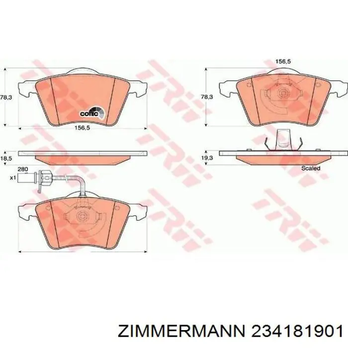 234181901 Zimmermann Передні гальмівні колодки