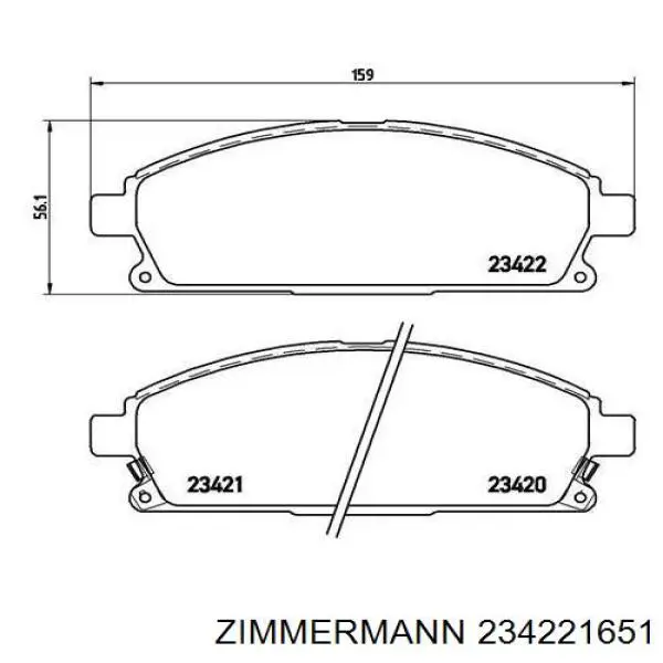 Гальмівні колодки Zimmermann 234221651 ціна, від 22.98 USD