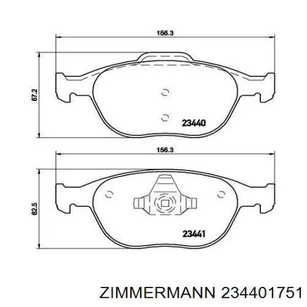 Тормозні колодки Zimmermann 234401751