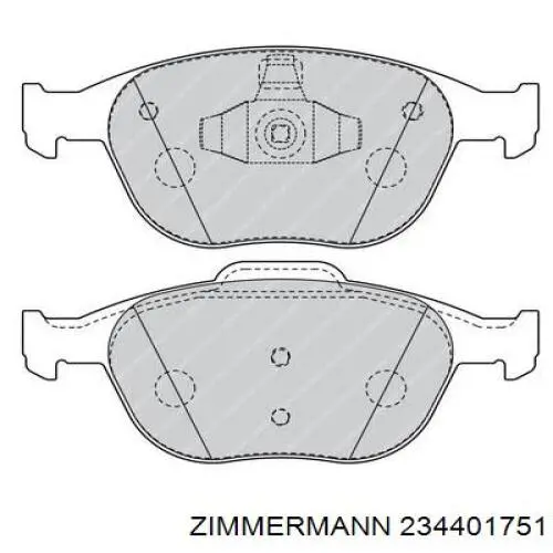 Купити 234401751 Zimmermann Колодки гальмівні передні, дискові
