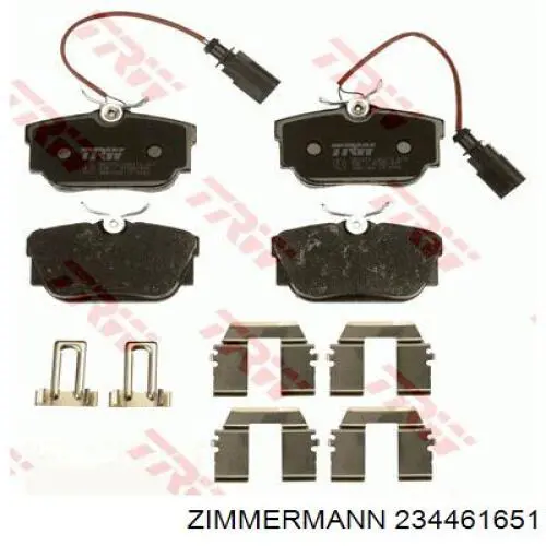 Задні гальмівні колодки Zimmermann 234461651 ціна, від 17.94 USD