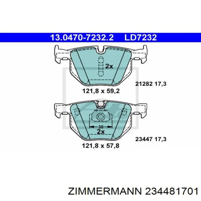 Купити 234481701 Zimmermann Задні колодки