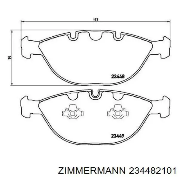 Колодки гальмівні передні, дискові 234482101 Zimmermann