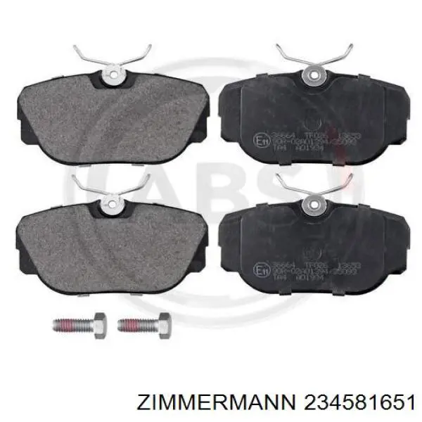 234581651 Zimmermann колодки гальмові задні, дискові