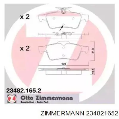 Купити 234821652 Zimmermann Задні колодки