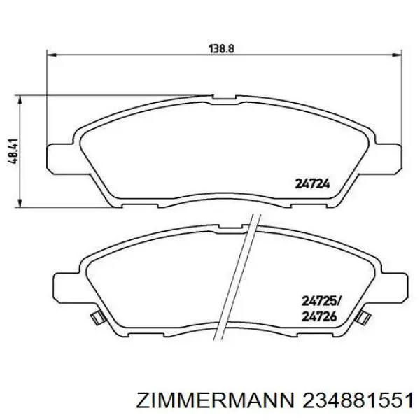 Тормозні колодки Zimmermann 234881551