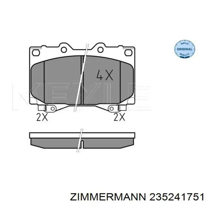Гальмівні колодки Zimmermann 235241751 ціна, від 24.70 USD