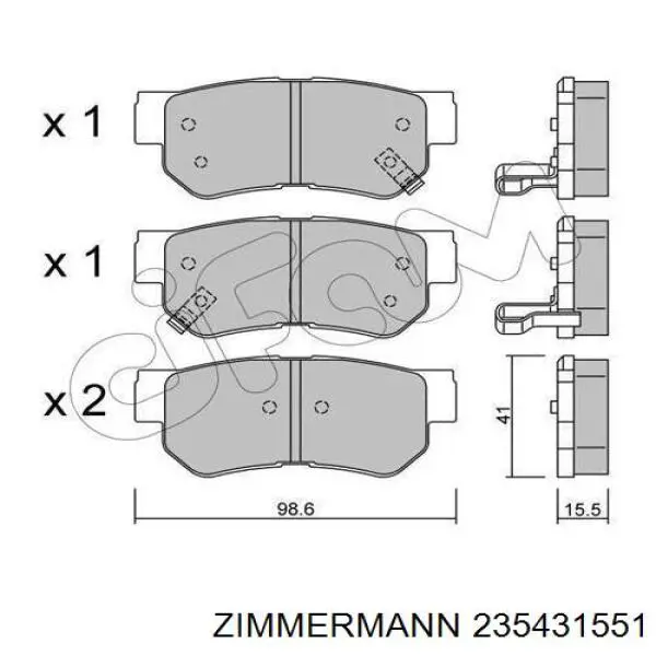 Купити 235431551 Zimmermann Задні колодки