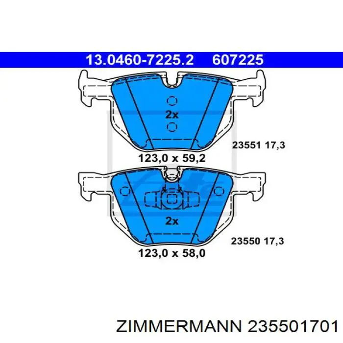 Задні гальмівні колодки Zimmermann 235501701 ціна, від 37.67 USD