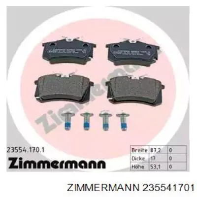 Купити 235541701 Zimmermann Задні колодки