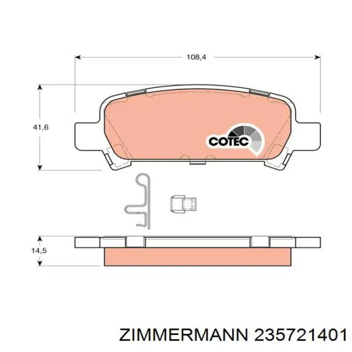 Купити 235721401 Zimmermann Задні колодки