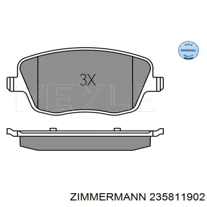 Гальмівні колодки Zimmermann 235811902 ціна, від 21.46 USD