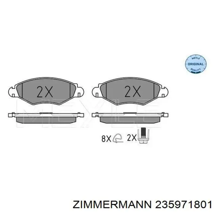 Передні тормозні колодки 235971801 Zimmermann
