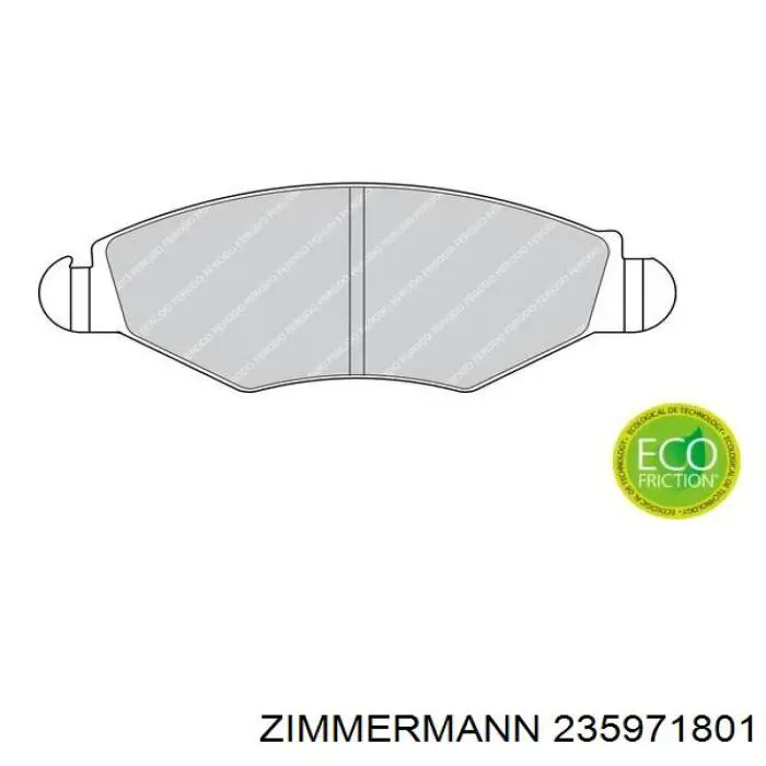 Передні тормозні колодки 235971801 Zimmermann