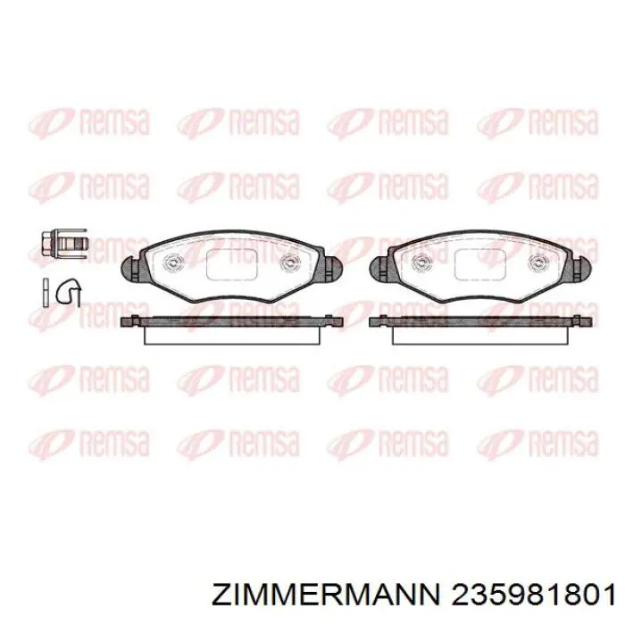 Купити 235981801 Zimmermann Колодки гальмівні передні, дискові