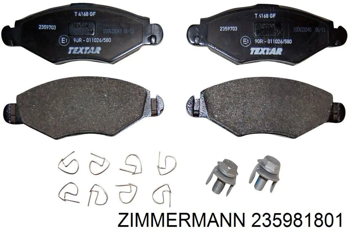 Передні тормозні колодки 235981801 Zimmermann