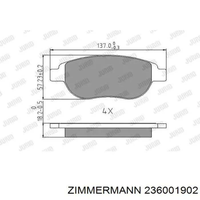 Тормозні колодки Zimmermann 236001902