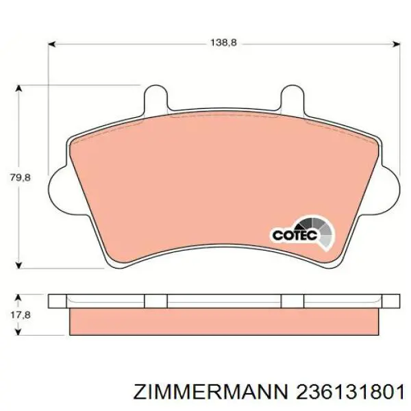 Передні тормозні колодки 236131801 Zimmermann