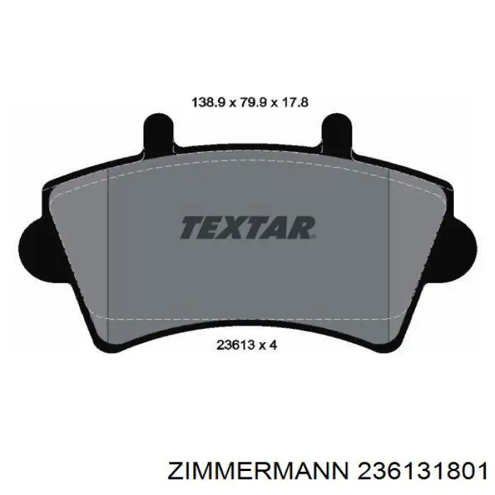 Купити 236131801 Zimmermann Колодки гальмівні передні, дискові