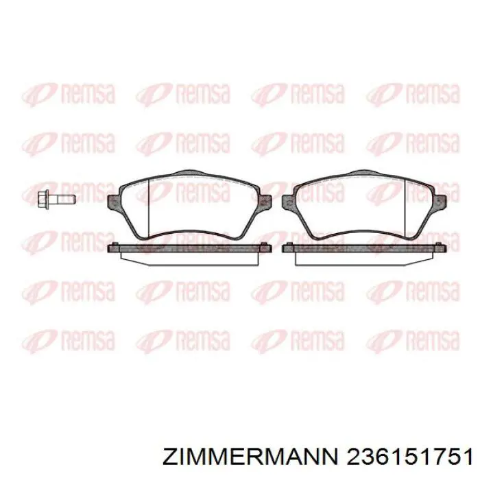 Купити 236151751 Zimmermann Колодки гальмівні передні, дискові
