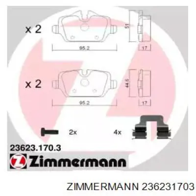 Колодки гальмові задні, дискові 236231703 Zimmermann