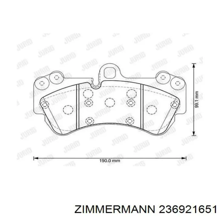 Передні тормозні колодки 236921651 Zimmermann