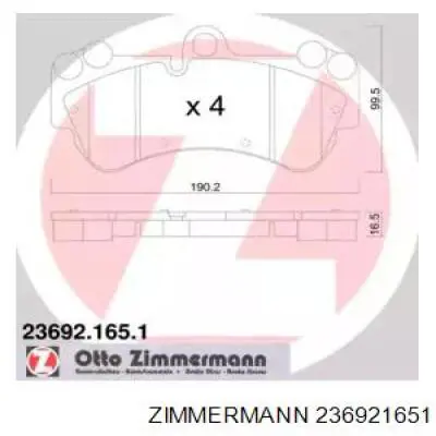 236921651 Zimmermann Передні гальмівні колодки