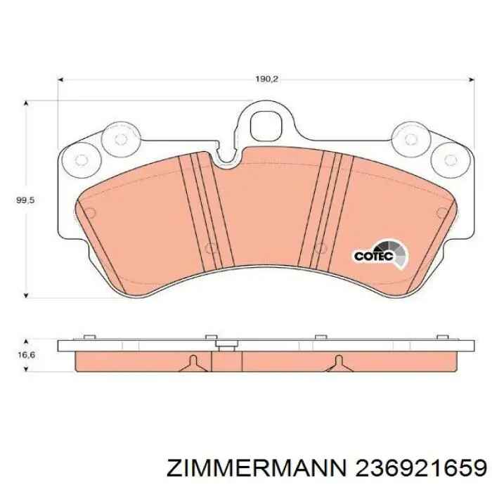 Купити 236921659 Zimmermann Колодки гальмівні передні, дискові