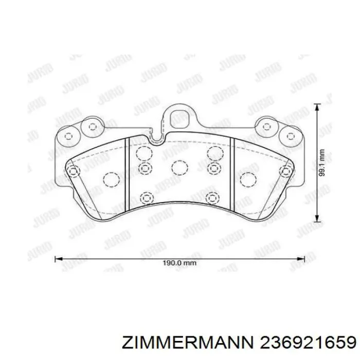 Передні тормозні колодки 236921659 Zimmermann