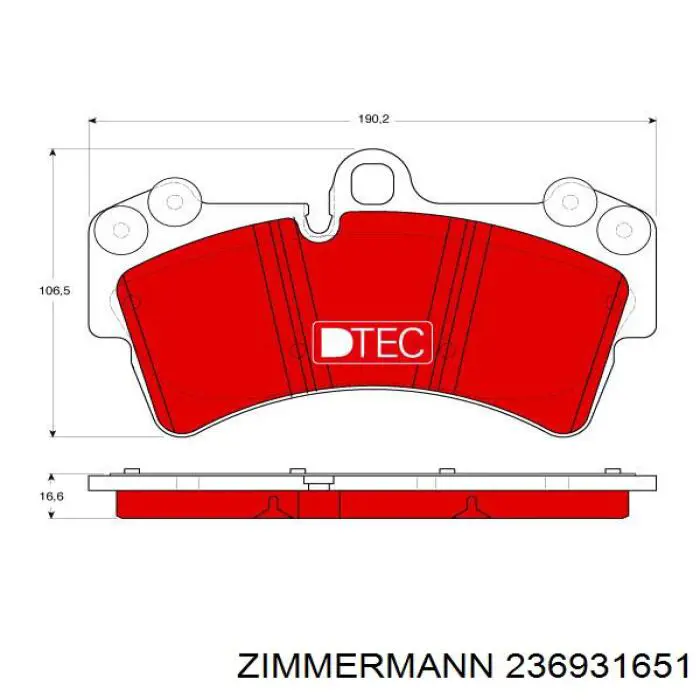236931651 Zimmermann колодки гальмівні передні, дискові