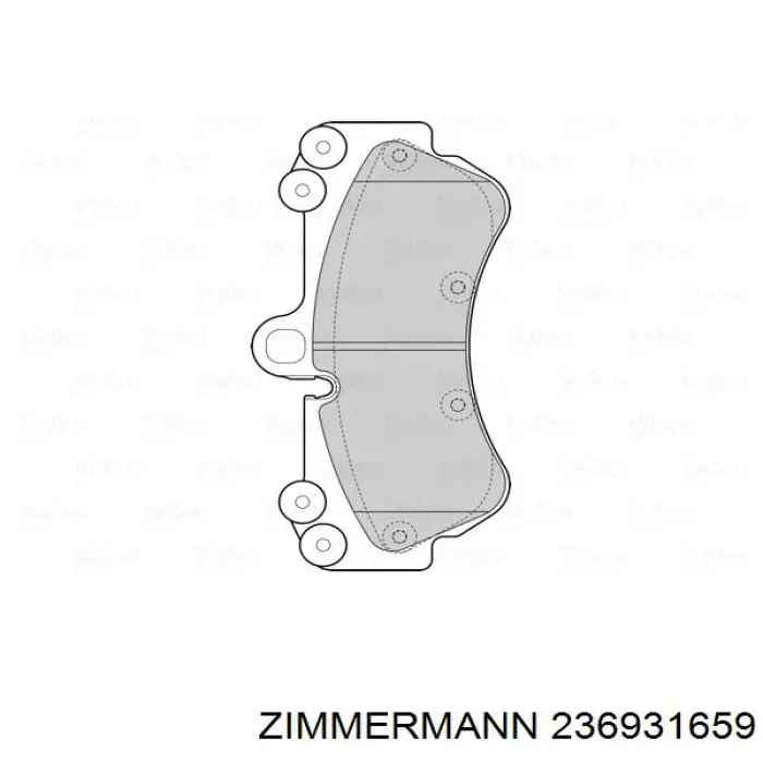 Передні тормозні колодки 236931659 Zimmermann