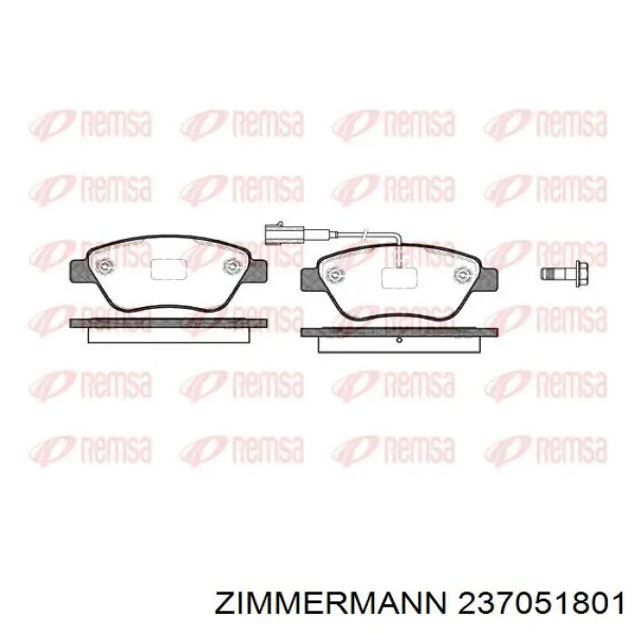 Передні тормозні колодки 237051801 Zimmermann