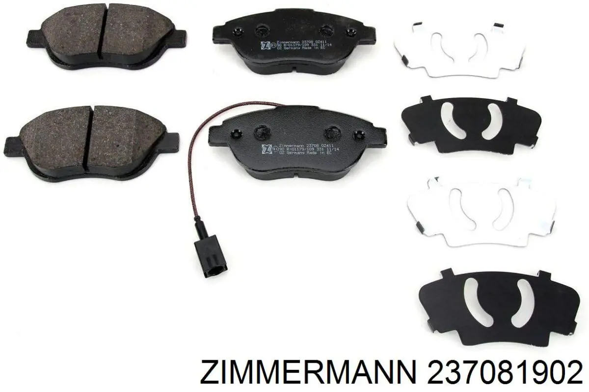 Передні тормозні колодки 237081902 Zimmermann